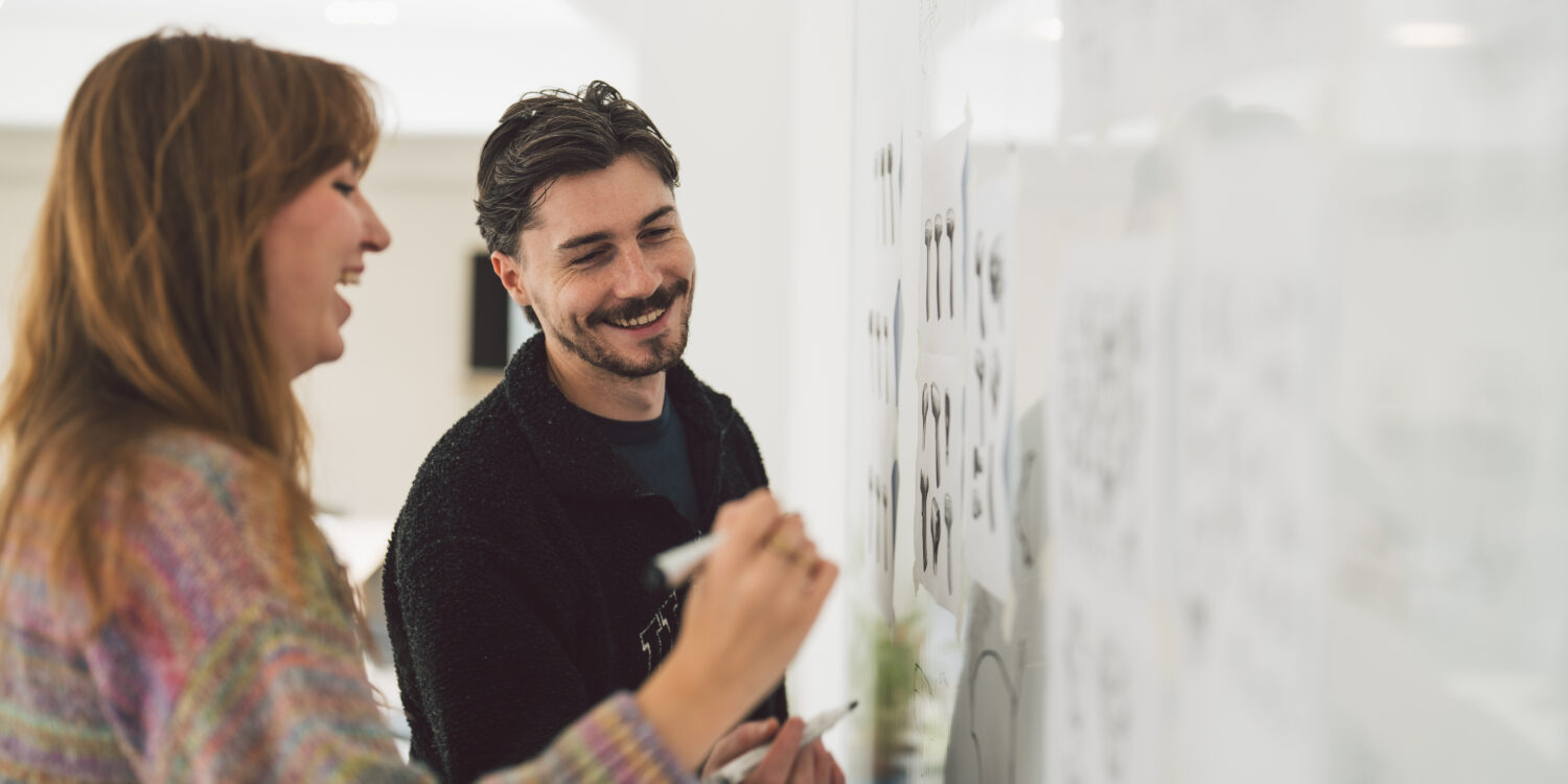 Researching and exploration in product design on whiteboard